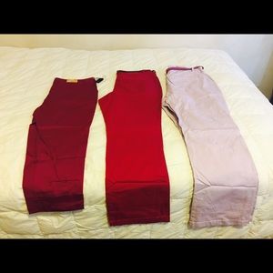 lavender/fuchsia slacks and dark berry Capris.