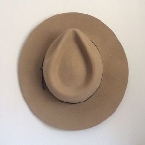 Free People Wide Brim Wool Hat with Belt