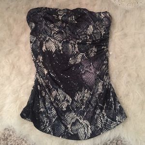 Sequined snake print tank top by Express