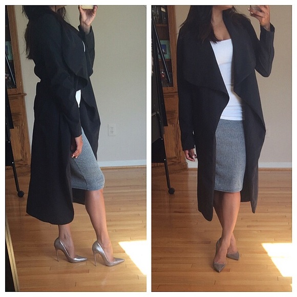 SOLD❌Smoke black trench duster jacket - Picture 3 of 4