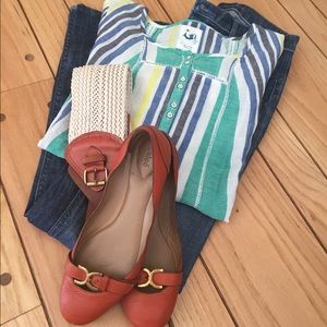•Anthropologie Striped Kaftan Tunic Blouse•