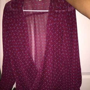 Flowy deep v blouse