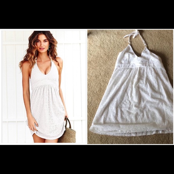 Victoria's Secret White Lace Halter Sun Dress