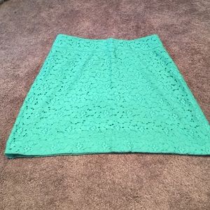 ❌sold❌Loft teal lace mini skirt