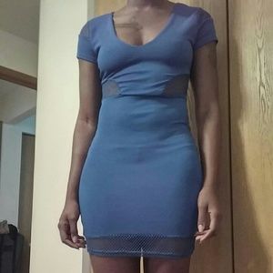 ROYAL BLUE mesh bodycon dress