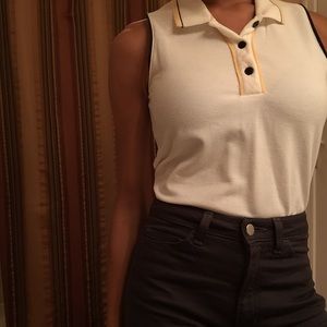 Sleeveless Button-Up Polo
