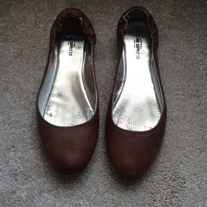 Brown leather flats from target