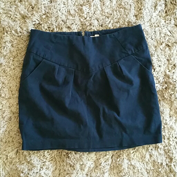 Silence and Noise Navy Corduroy Miniskirt