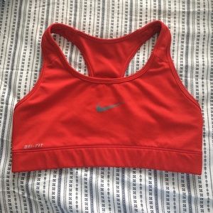 Red Nike sports bra