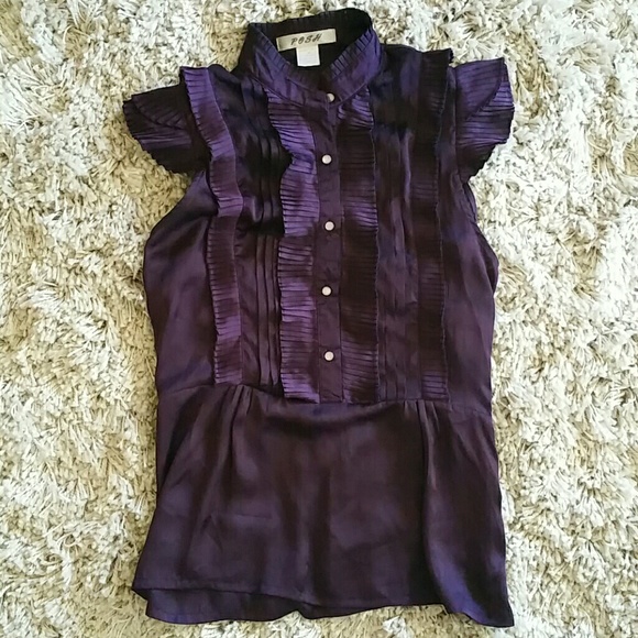 Plum Ruffle Top
