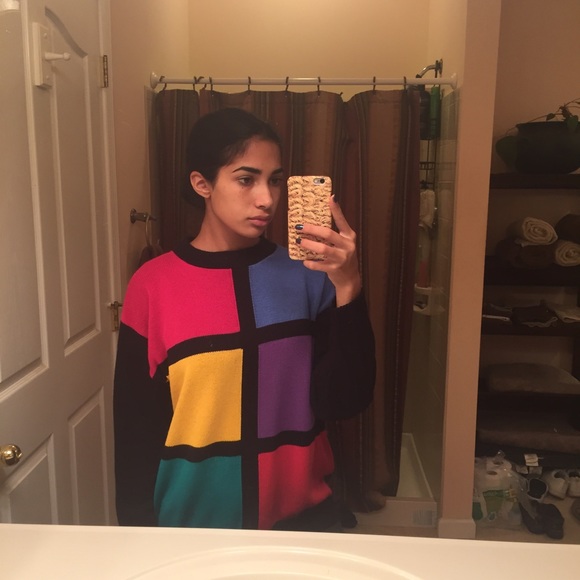 American Apparel Sweaters - VINTAGE Color Block Sweater