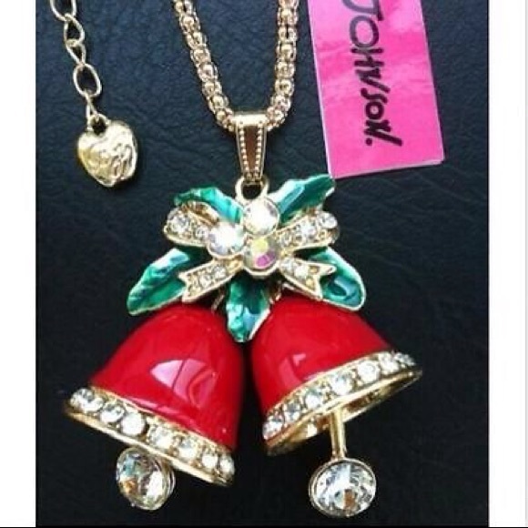 Betsey Johnson Jewelry - Red enamel Betsy Johnson bell pendant.