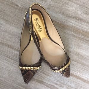 💥SOLD💥 Michael Kors Studded Snakeskin Flats