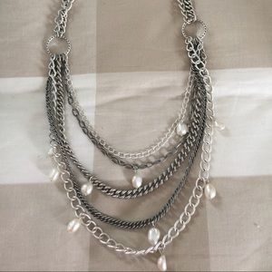 Stella and Dot Avery Pearl & Chain necklace