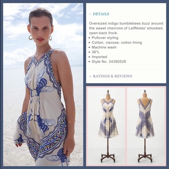 Anthropologie - Anthro "Blue Bombus Dress" by Liefnotes from ...