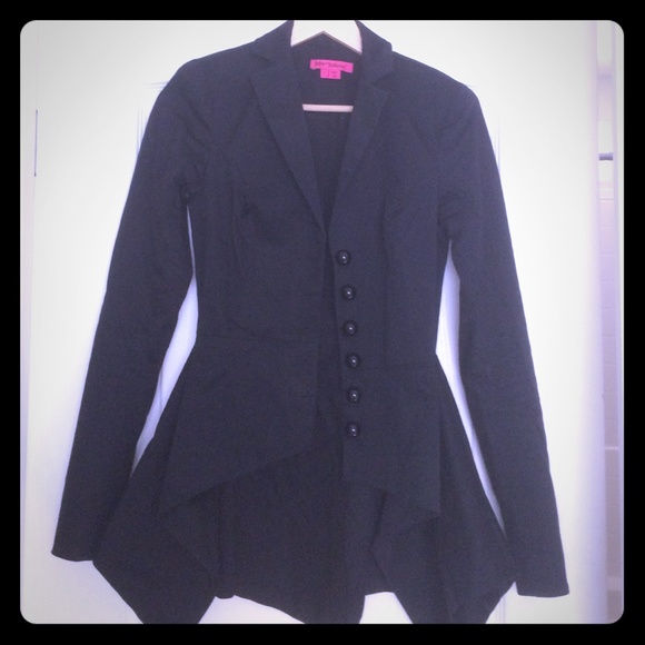 Betsy Johnson black fit n flair trench