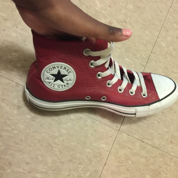 Red Leather Chuck Taylors