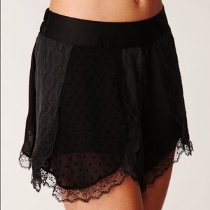 Free People Pieced Lace Skort in washed black