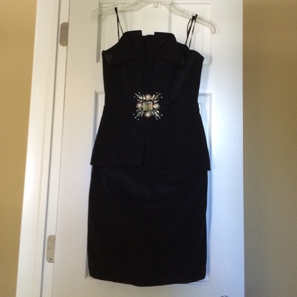 ABS BLACK woven dress NWTO XS