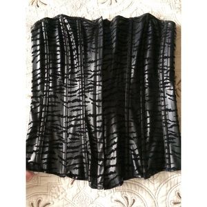 Black, Cat Print Corset