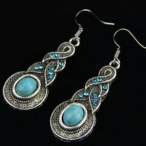 Turquoise Tibetan Silver Earrings