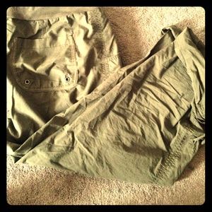 Army green cargo capris