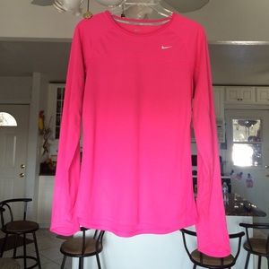 Nike hot pink running long sleeve