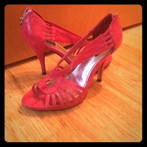 White House Black Market Pink Strappy Heels