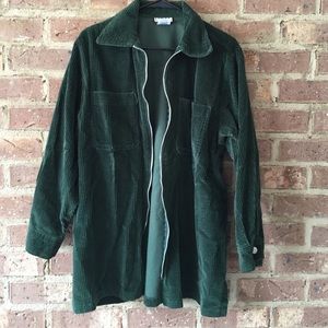 Green Corduroy Zip Jacket