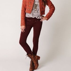 Free People 5 Pocket Seamed Knit Legging Burgundy