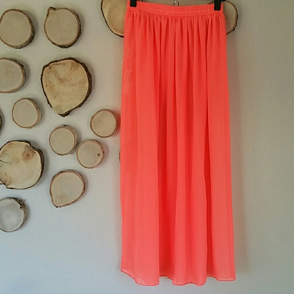 Chiffon Sheer Dayglo maxi skirt