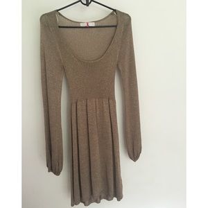 Long Sleeved Gold Zara Dress