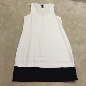 White H&M dress with black band at the bottom
