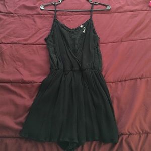 Small black lace detailed romper