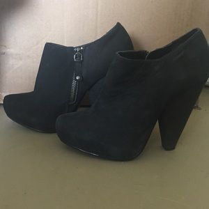 black suede booties