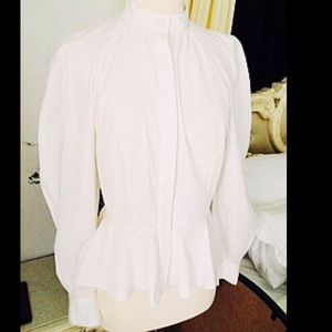ALEXANDER MCQUEEN cotton peplum button down