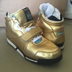gold sneakers