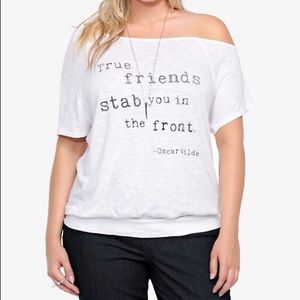 TORRID size 1 BRAND NEW off shoulder tee