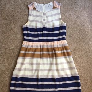 MADEWELL navy and gold silk dress