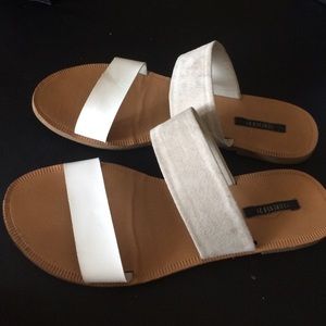 White strappy sandals
