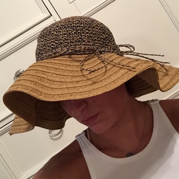 Anthropologie open weave floppy straw hat