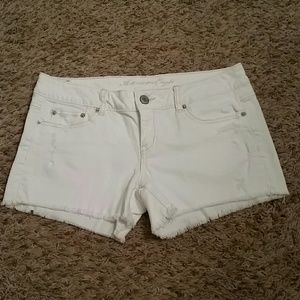 White jean shorts