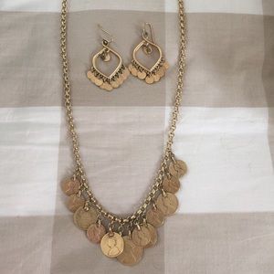 Stella and dot rio coin necklace and earrings