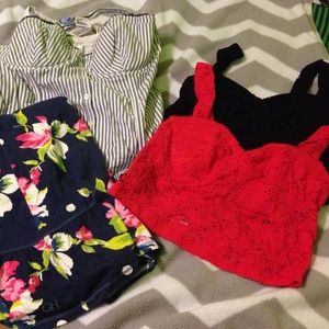 ALL FREE!  Just pay shipping.  Crop tops & corset