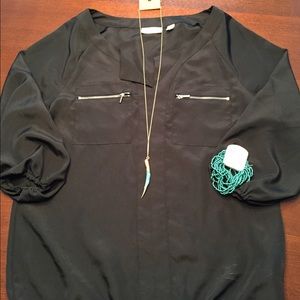 NY@C blouse and jewelry bundle