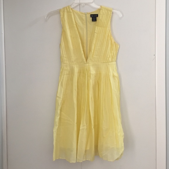 Wet seal yellow pleated dress