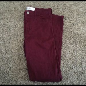 Burgundy Hollister high waisted pants