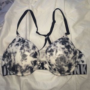 PINK logo push-up racerback bra