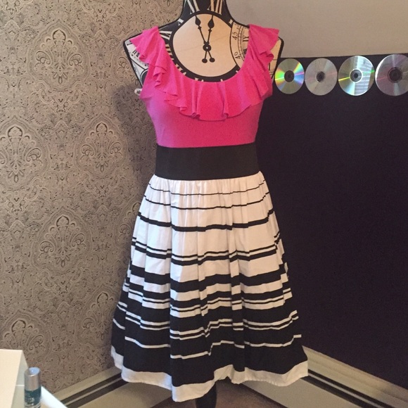 Candies pink, black, and white dress