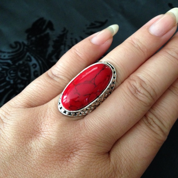 Red Turquoise Ring